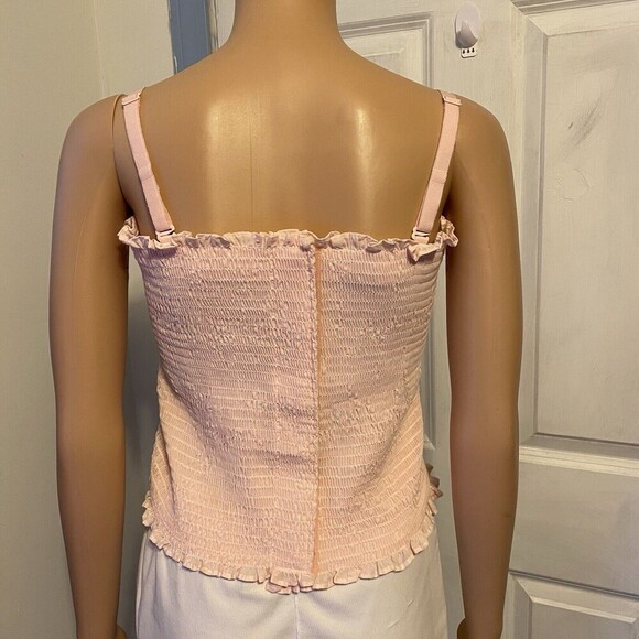 VTG Drirelease Tube Tank Top Expand A Band Binder Pink Babydoll Cottagecore XL - Picture 5 of 9
